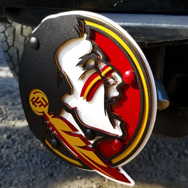  Florida State University Seminoles Bright Polished Chrome with  FS Emblem NCAA College Sports Metal Trailer Hitch Cover Fits 2 Inch Auto  Car Truck Receiver : Sports & Outdoors