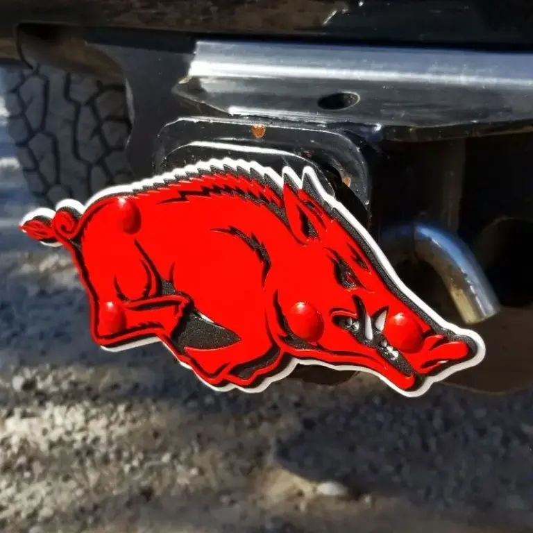 University of arkansas hitch cover -running hog
