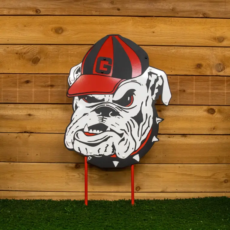 Uga vintage mascot on stakes