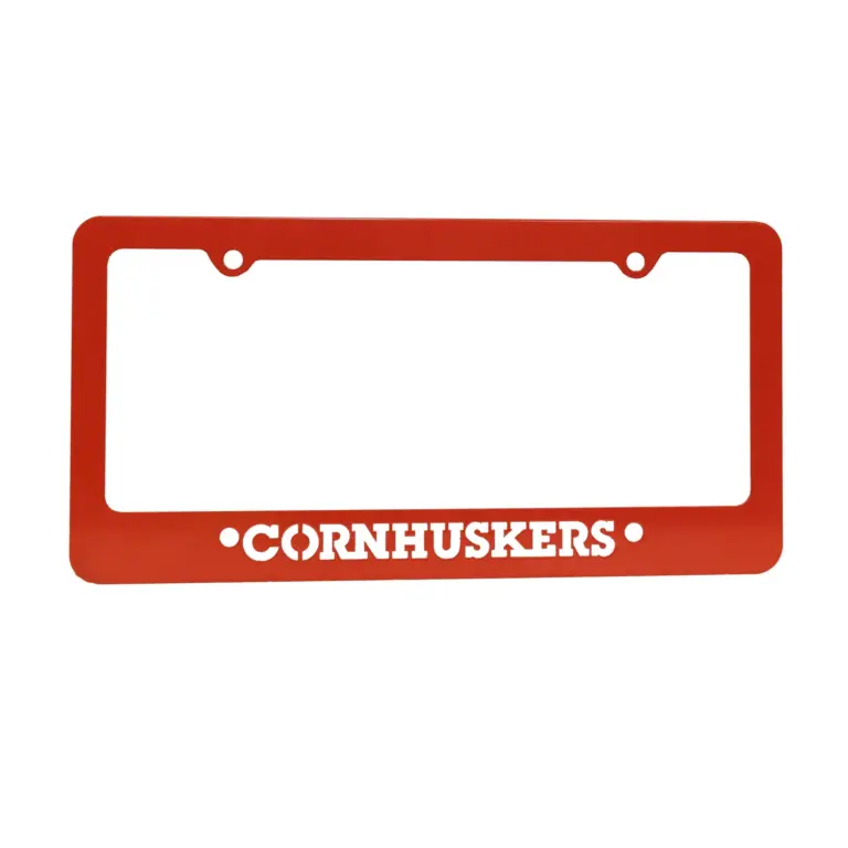 Corn huskers tag frame red