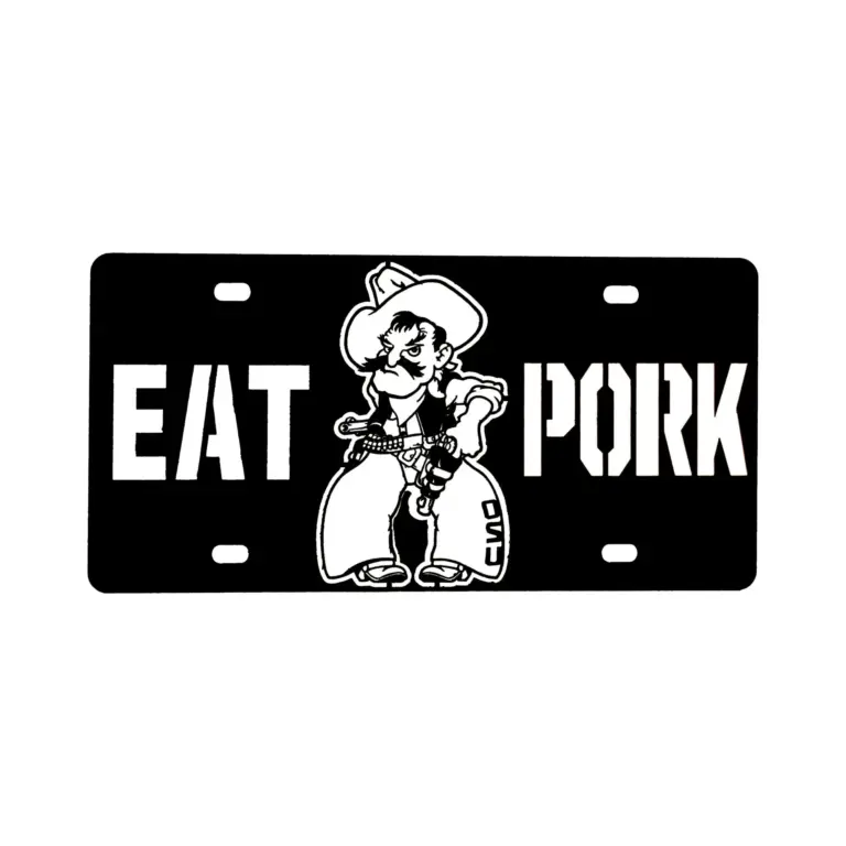 Oklahoma state eat pork tag black