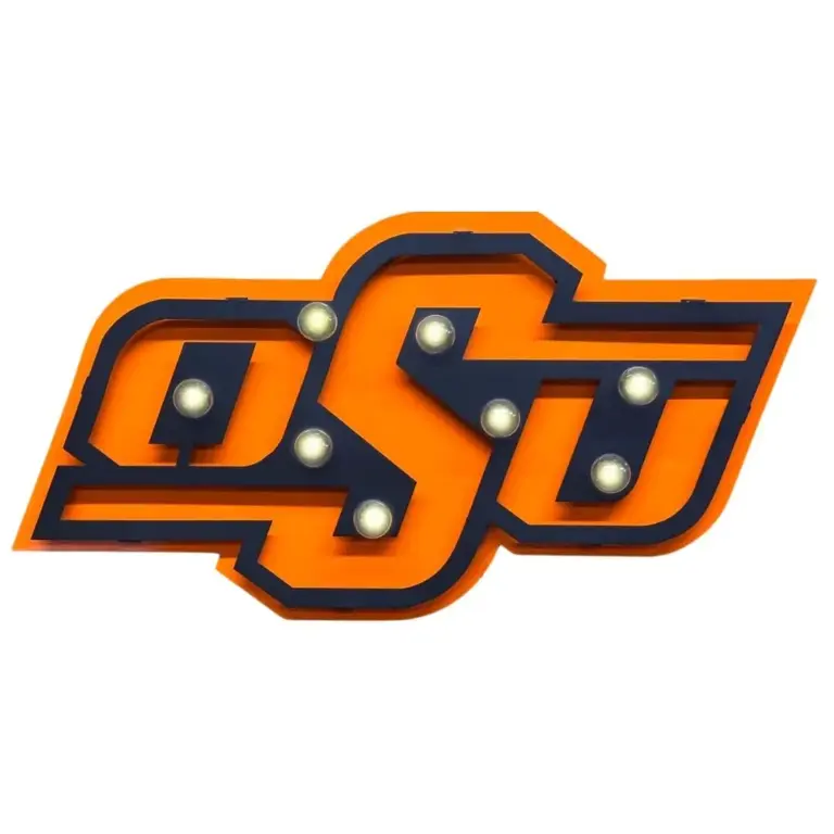 Oklahoma state small 3d lit sign