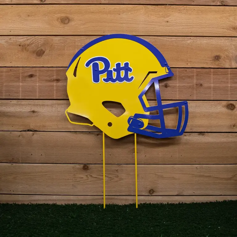 Pitt U Helmet On Stakes 3 Color - Gameday Ironworks Pitt u helmet on stakes 3 color