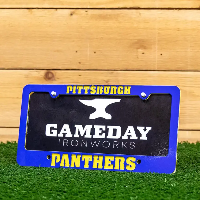 Pitt U Tag Frame - Gameday Ironworks Pitt u tag frame