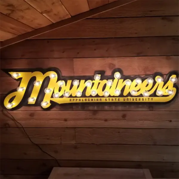 Appalachian state mountaineers 3d lit sign