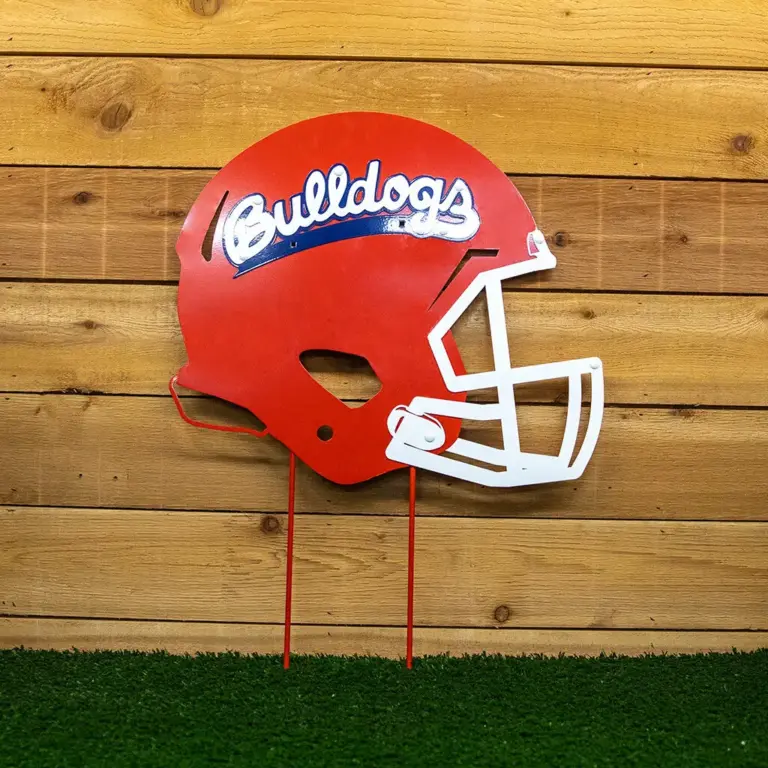 Fresno State Football Helmet On Stakes - Gameday Ironworks Fresno state football helmet on stakes