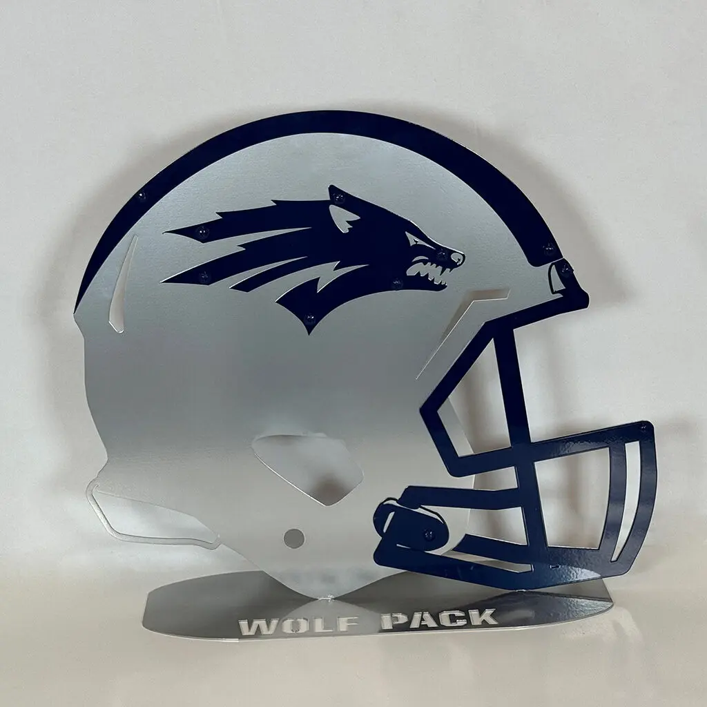 Nevada Helmet On Stakes - Gameday Ironworks Nevada helmet on stakes