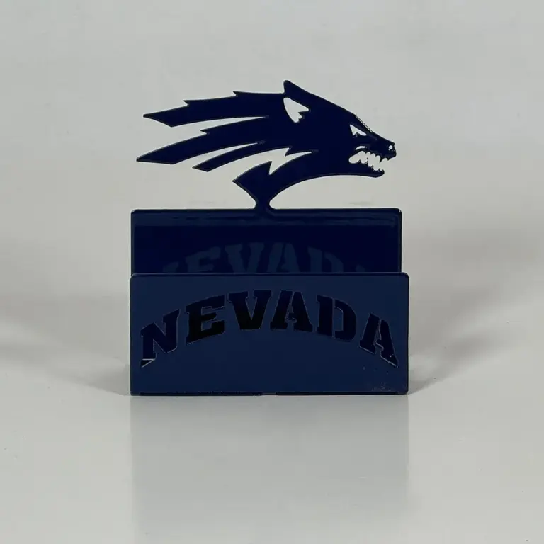 Nevada Athletic Wolf Business Card Holder - Gameday Ironworks Nevada athletic wolf business card holder