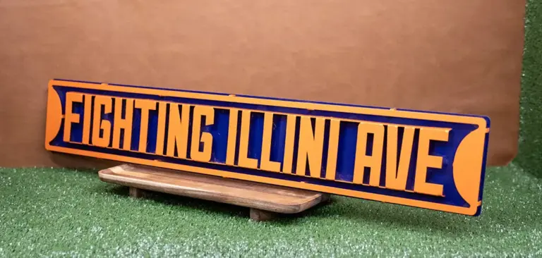 Fighting illini ave 3d street sign