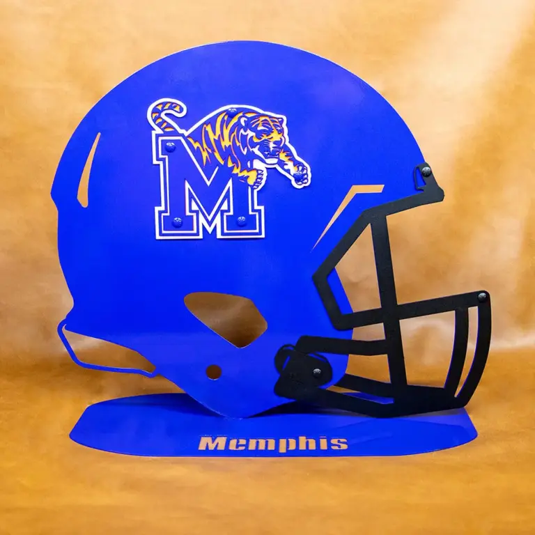 Memphis tigers football helmet on oval base