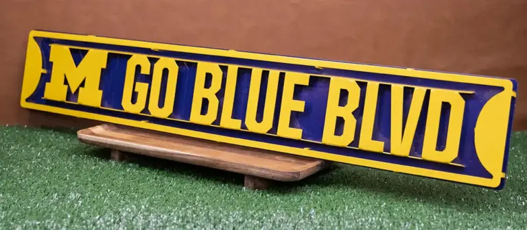 Go Blue Blvd 3D Street Sign - Gameday Ironworks Go blue blvd 3d street sign
