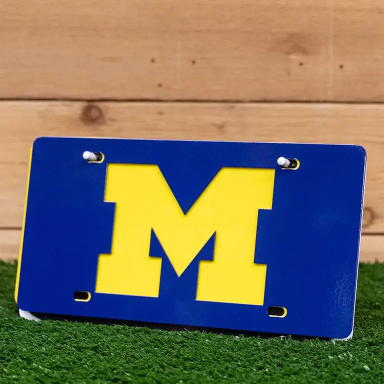 Michigan Logo License Plate - Gameday Ironworks Michigan logo license plate