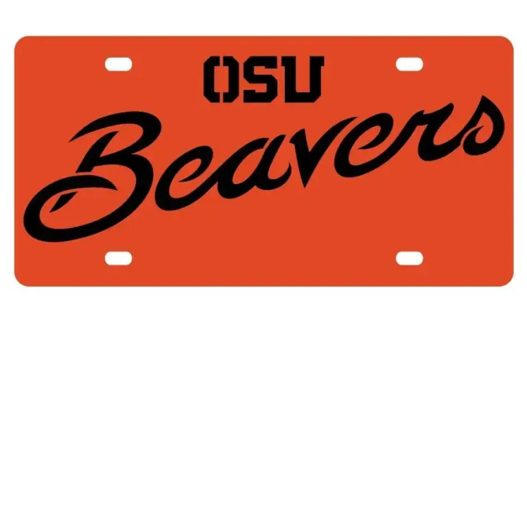 Oregon state beavers tag frame orange