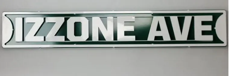 Izzone Ave Street Sign - Gameday Ironworks Izzone ave street sign