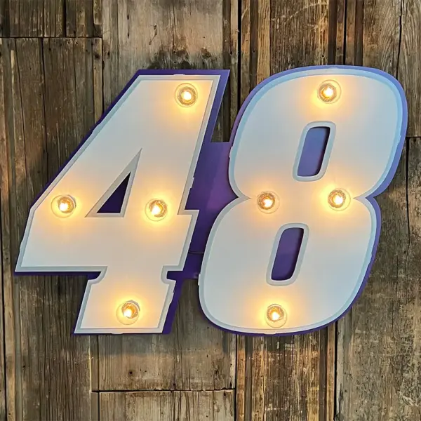 Alex Bowman #48 Small 3D Lit Sign - Gameday Ironworks Alex bowman #48 small 3d lit sign
