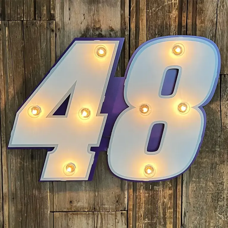 Alex Bowman #48 Small 3D Lit Sign - Gameday Ironworks Alex bowman #48 small 3d lit sign