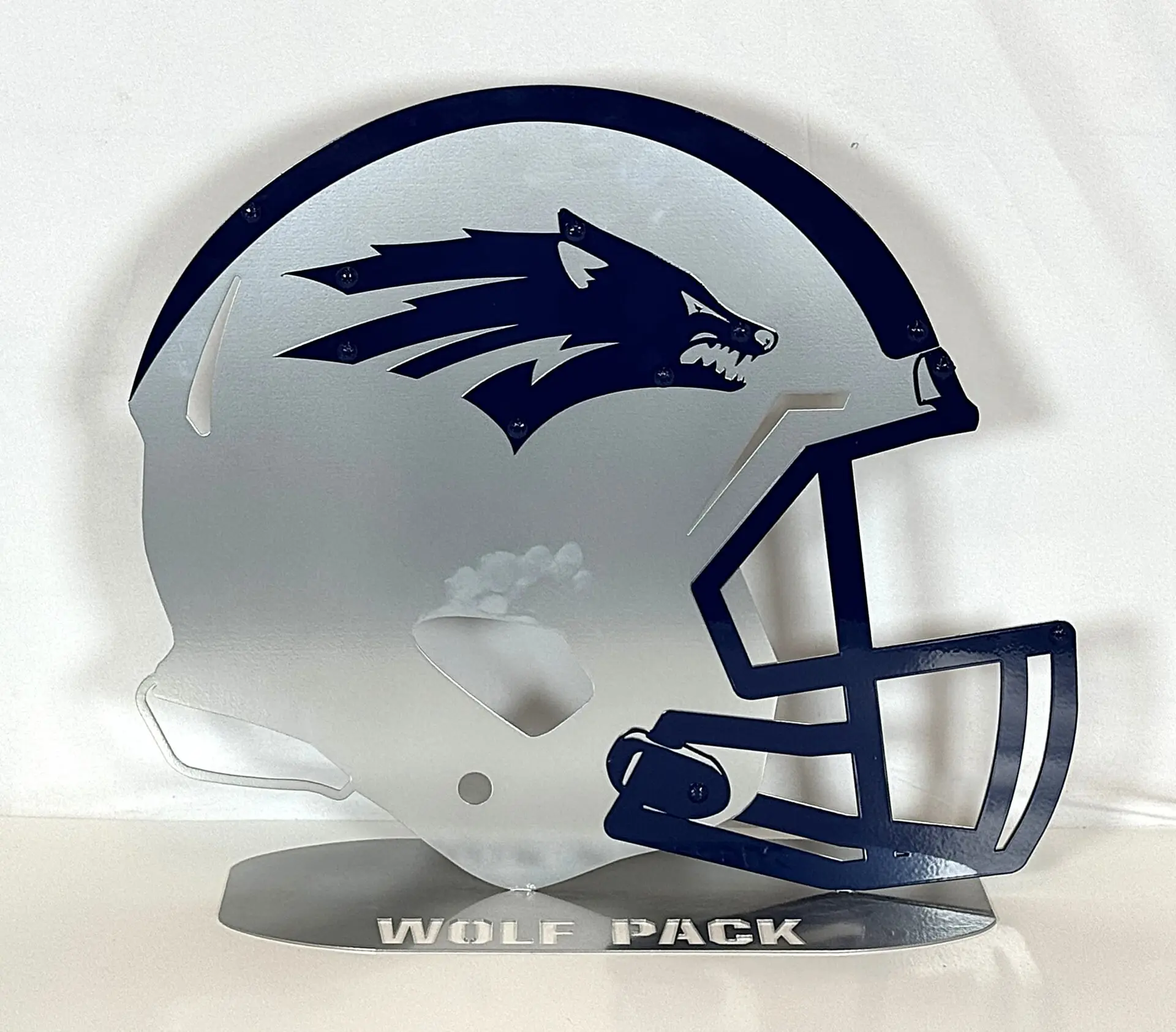 Nevada Helmet On Stakes - Gameday Ironworks Nevada helmet on stakes