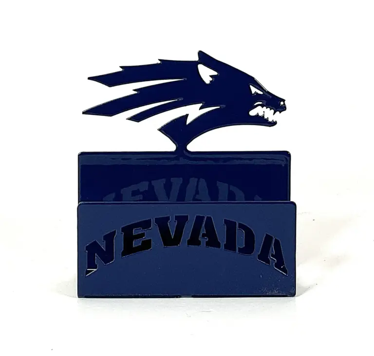 Nevada Athletic Wolf Business Card Holder - Gameday Ironworks Nevada athletic wolf business card holder