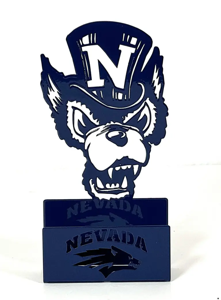 Nevada Top Hat Wolf Business Card Holder - Gameday Ironworks Nevada top hat wolf business card holder