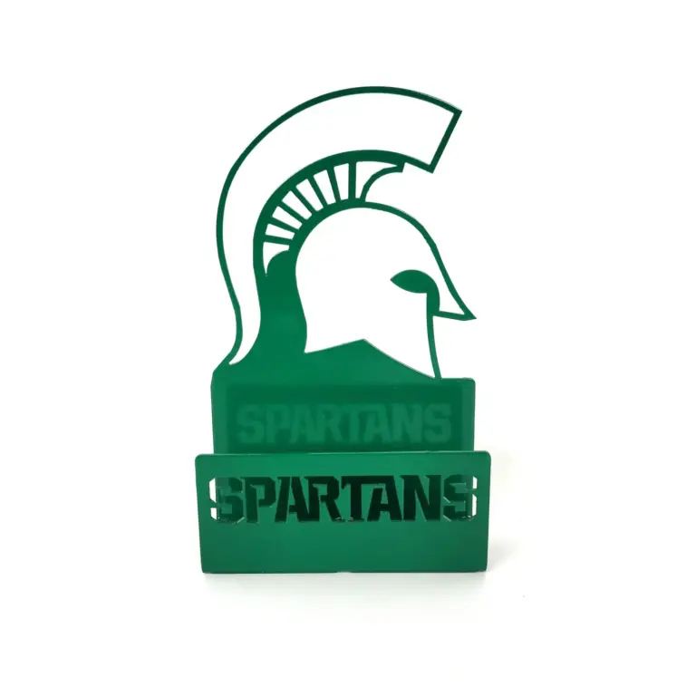 Michigan State Spartan Business Cardholder - Gameday Ironworks Michigan state spartan business cardholder