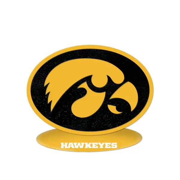 Tigerhawk Oval Black On Yellow - Gameday Ironworks Tigerhawk oval black on yellow