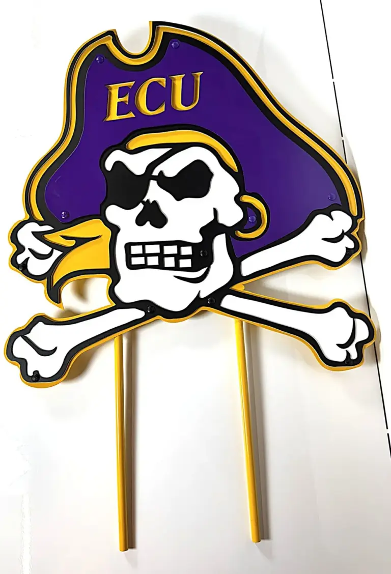 2' Ecu Pirate On Stakes - Gameday Ironworks 2' ecu pirate on stakes