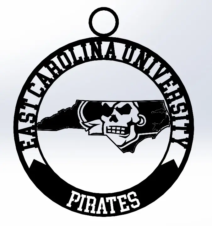 East Carolina Christmas Ornament - Gameday Ironworks East carolina christmas ornament