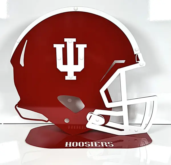 Indiana Football Helmet On Base - Gameday Ironworks Indiana football helmet on base