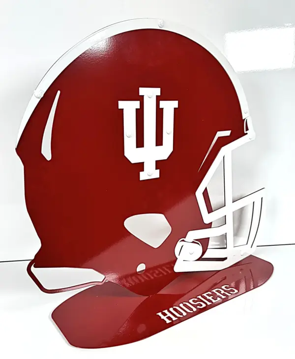 Indiana Football Helmet On Base - Gameday Ironworks Indiana football helmet on base