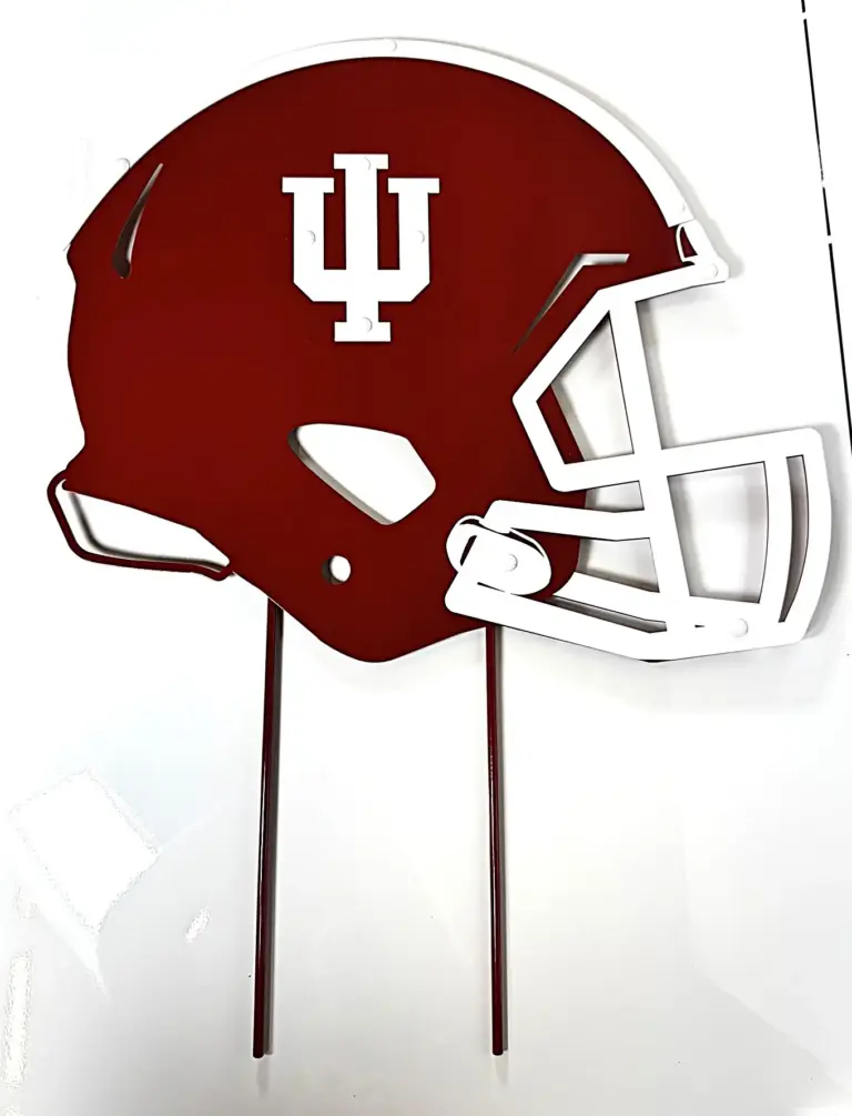 Indiana Football Helmet W/ Stakes - Gameday Ironworks Indiana football helmet w/ stakes