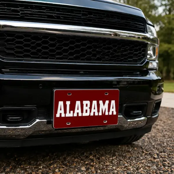 Alabama crimson tide font front license plate
