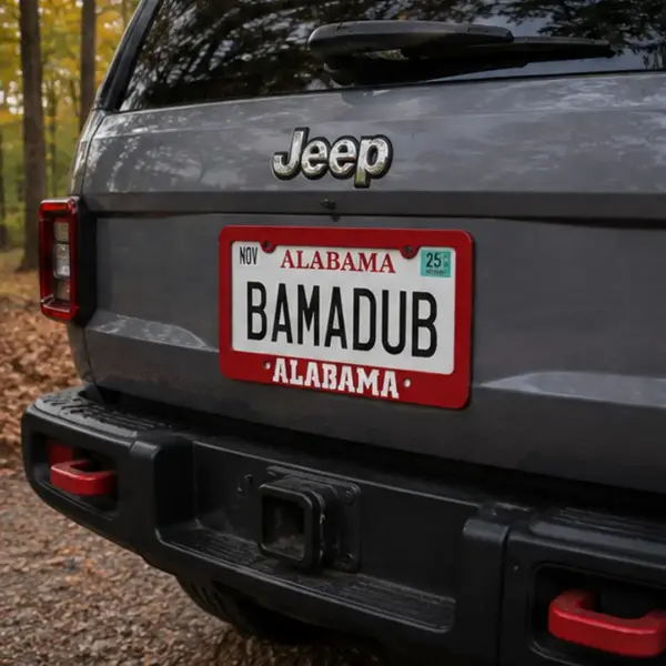 Alabama crimson tide font license plate frame
