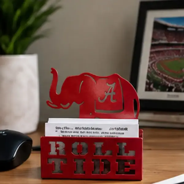 Alabama Crimson Tide 'Big Al' Business Card Holder - Gameday Ironworks Alabama crimson tide 'big al' business card holder