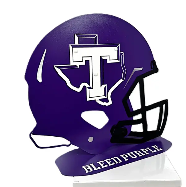 Tarleton state football helmet on base