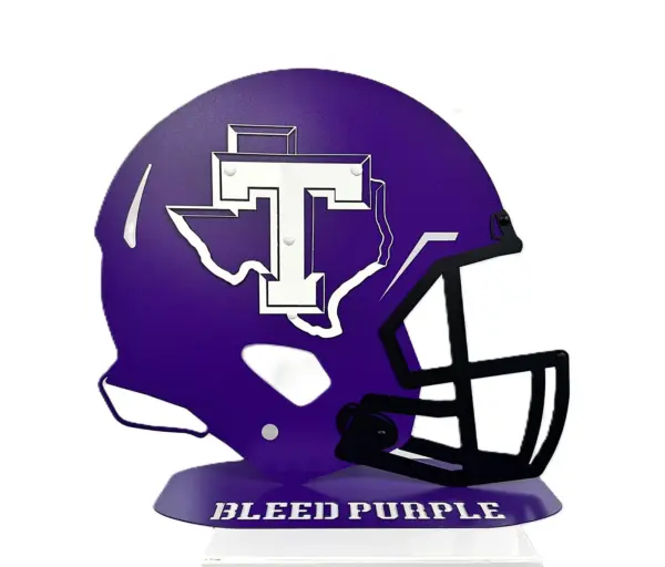 Tarleton state football helmet on base