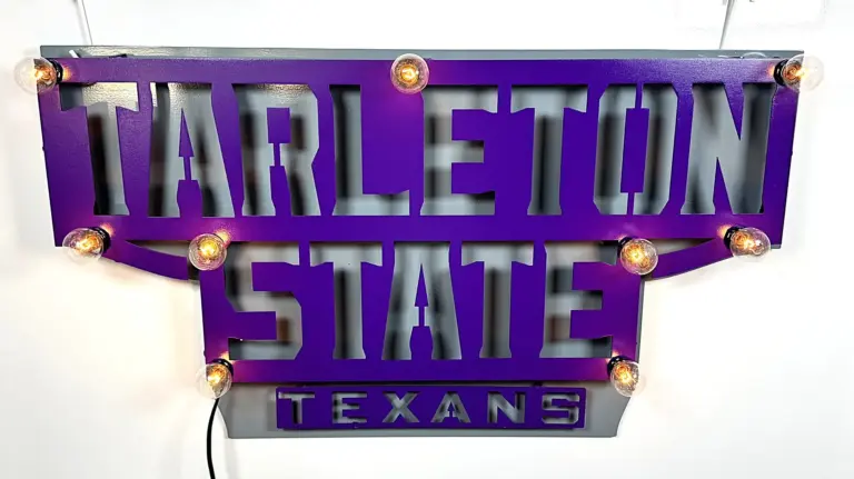 Tarleton State 3D Lit Sign - Gameday Ironworks Tarleton state 3d lit sign