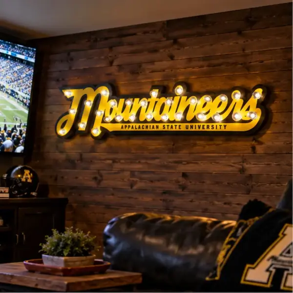 Appalachian state mountaineers 3d lit sign