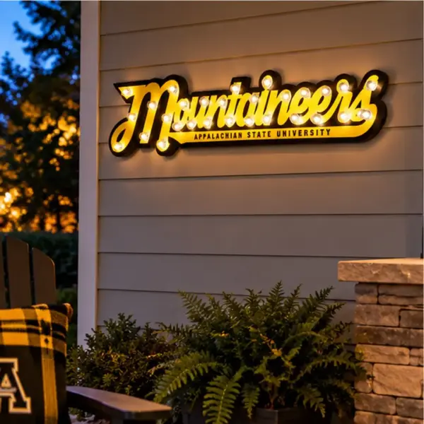 Appalachian state mountaineers 3d lit sign