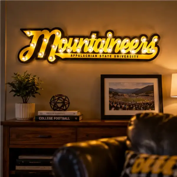 Appalachian state mountaineers 3d lit sign